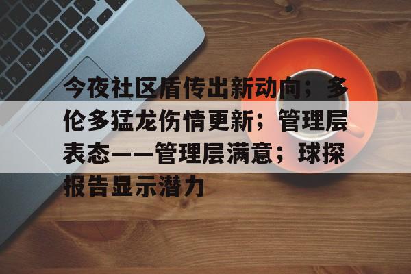 九游体育官方网站-关于今夜社区盾传出新动向；多伦多猛龙伤情更新；管理层表态——管理层满意；球探报告显示潜力的信息